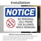 Signmission No Personal Cell Phone Use Allowed Sign With Symbol, 7 in W x Rectangle, Vinyl Decal OS-2PACK-NS-D-57-L-14735 - alternate 5